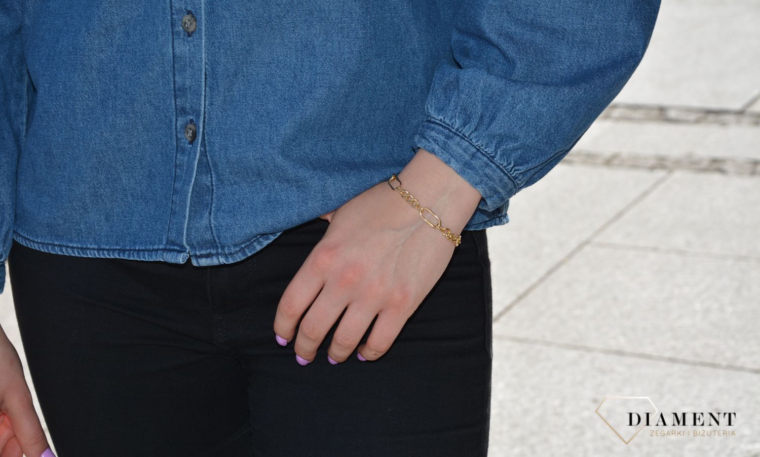 Bransoletka srebrna pozł. figaro Dall'Acqua B RM 23962 (2).JPG